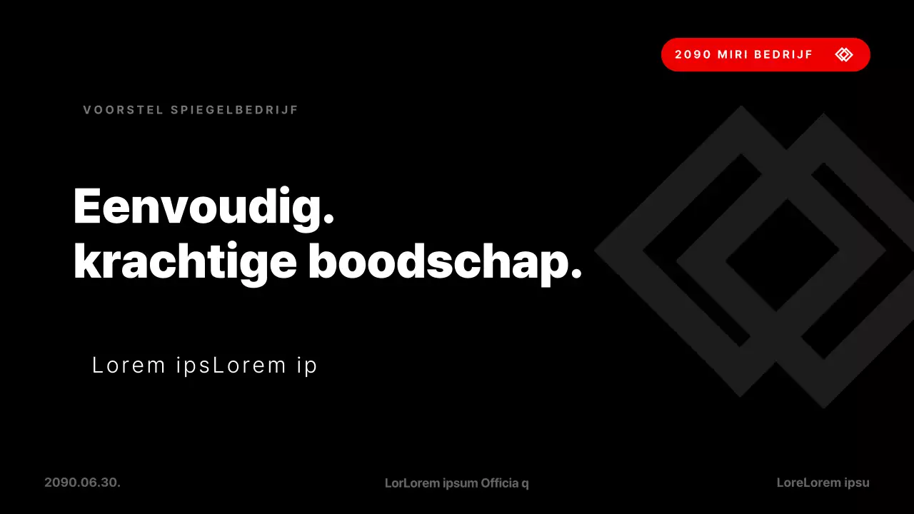 Eenvoudige bedrijfspresentatie in rood en zwart