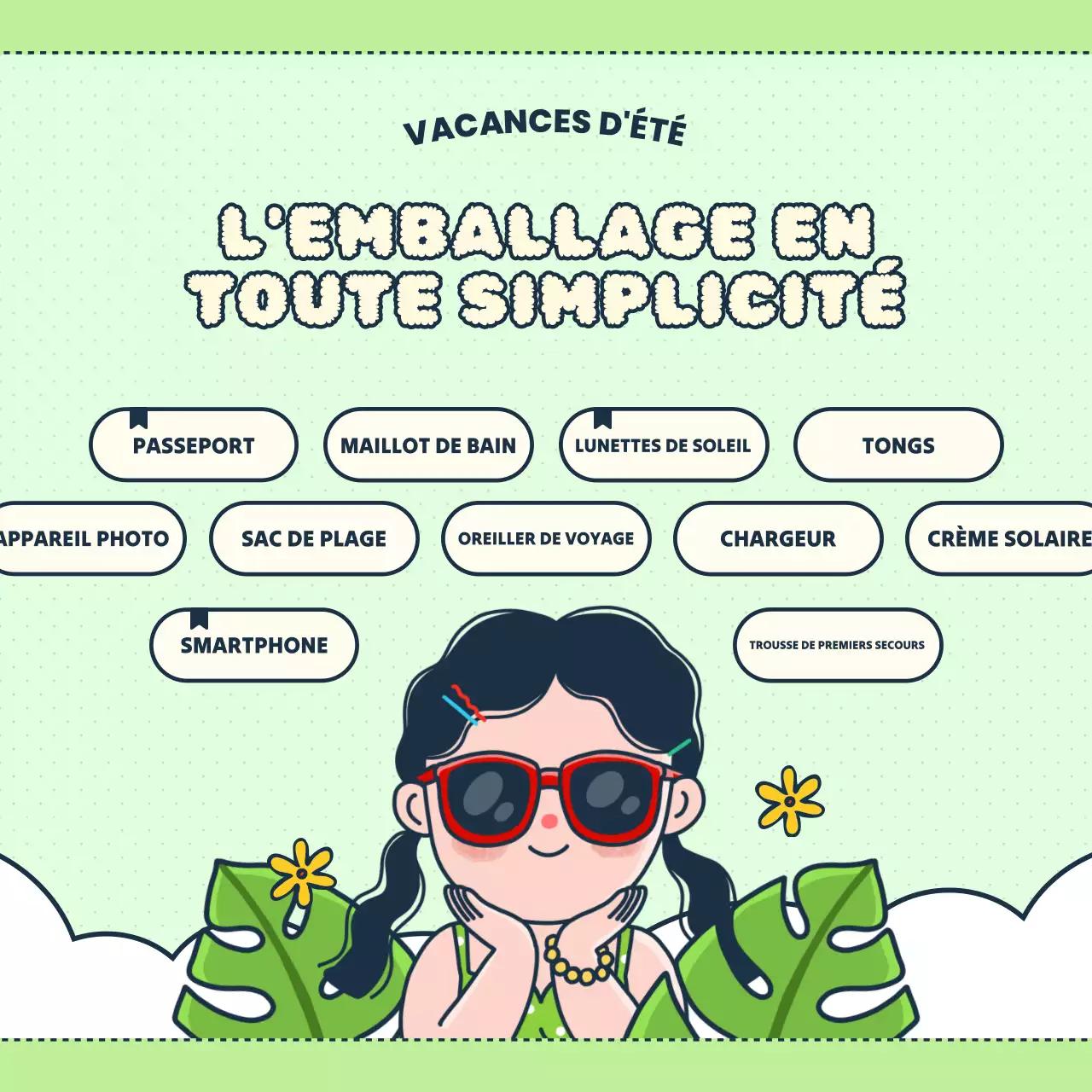 Un billet sur la préparation des vacances d'été en chartreuse et jaune