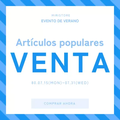 Publicidad de venta sencilla en azul y blanco