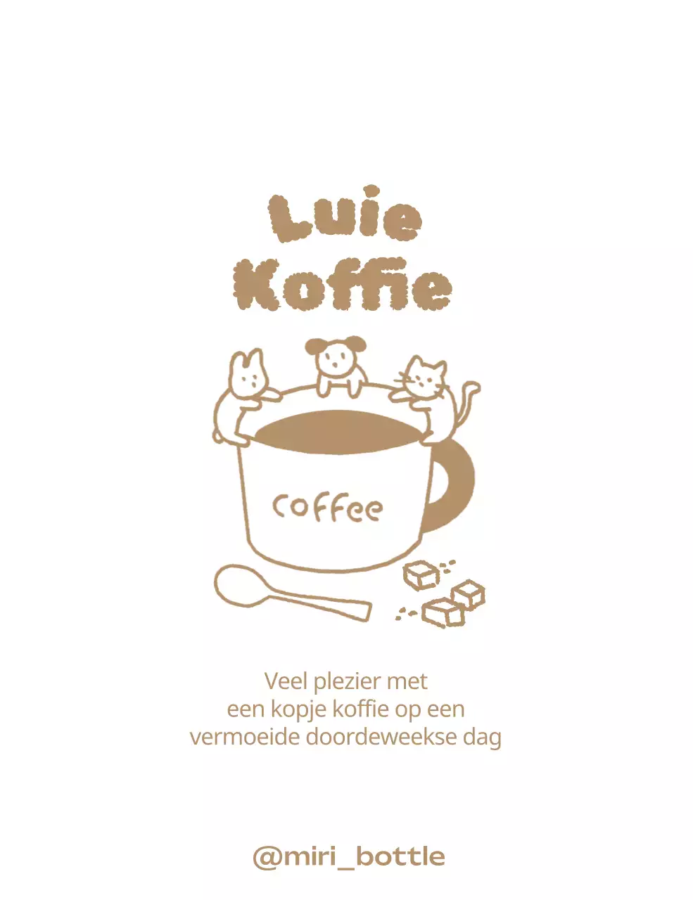 Koffie mok doodle concept met schattige dieren