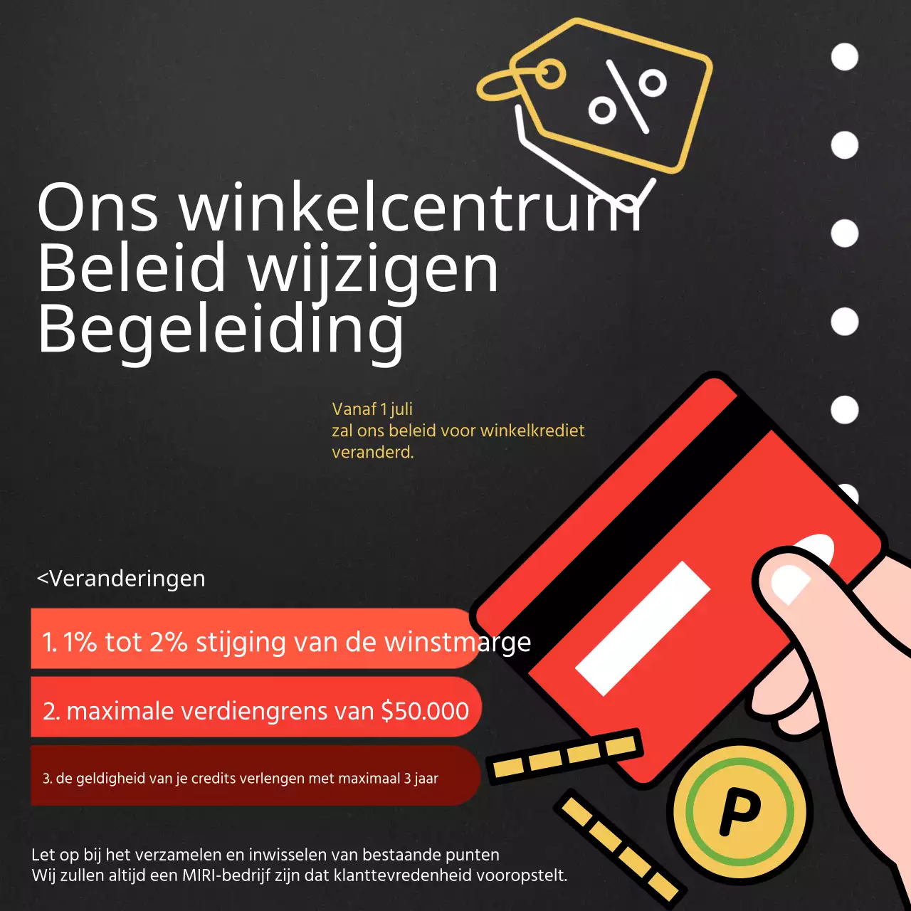 Wijzigingen in je winkel aankondigen in zwart en rood