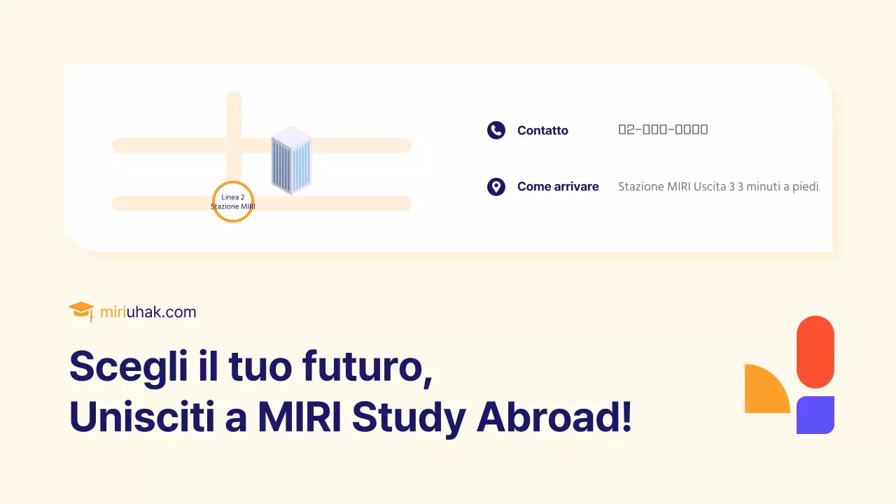 Un semplice prospetto di studio all'estero giallo e arancione