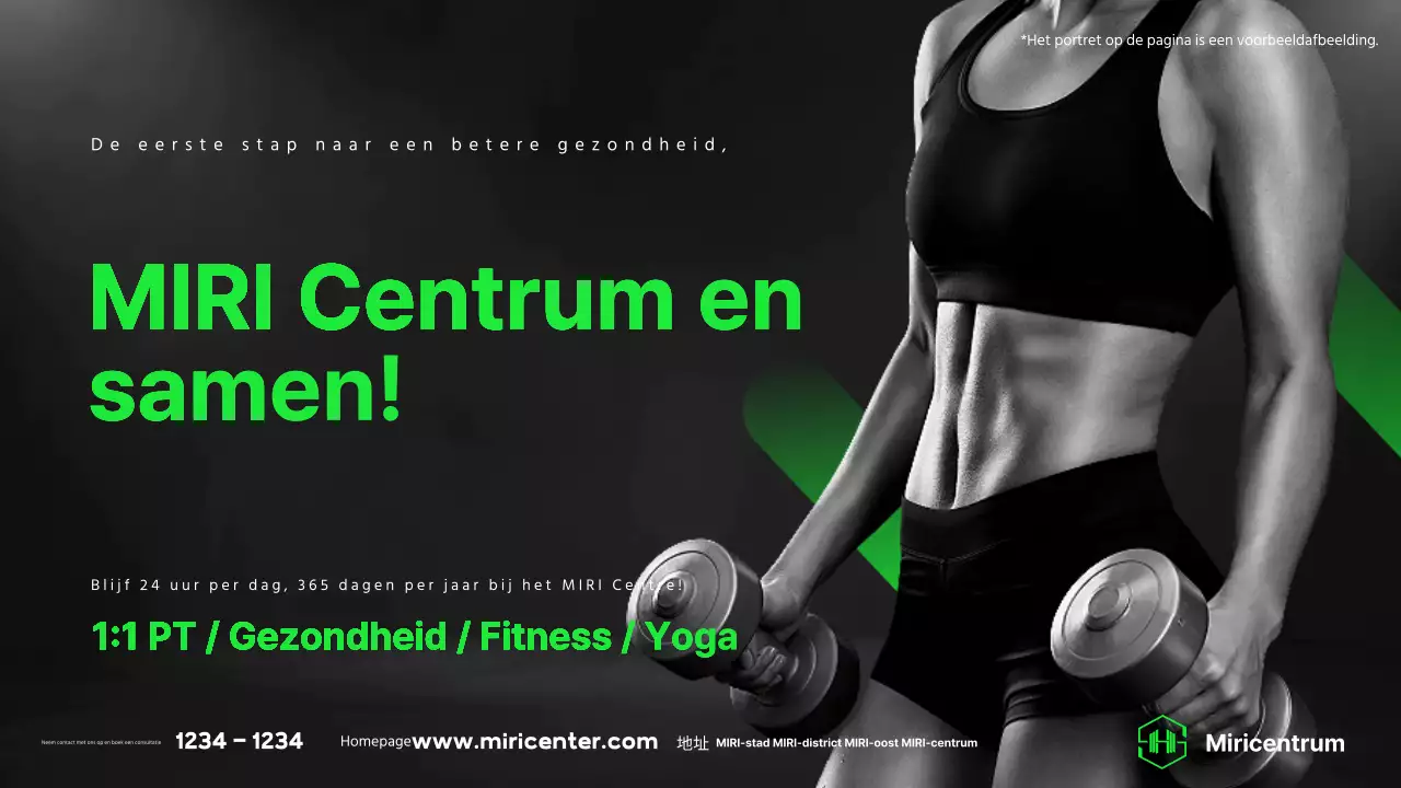 Promoot je sportschool met zwarte en limoengroene accenten