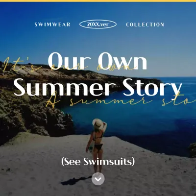 Blue Modern Swimwear Promotion Social Media Post