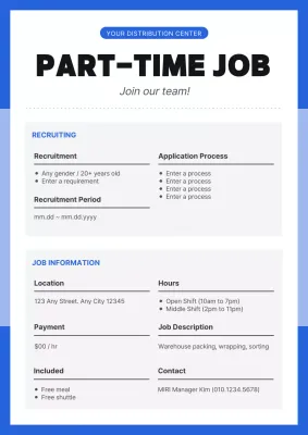 Blue Modern Job Posting Poster