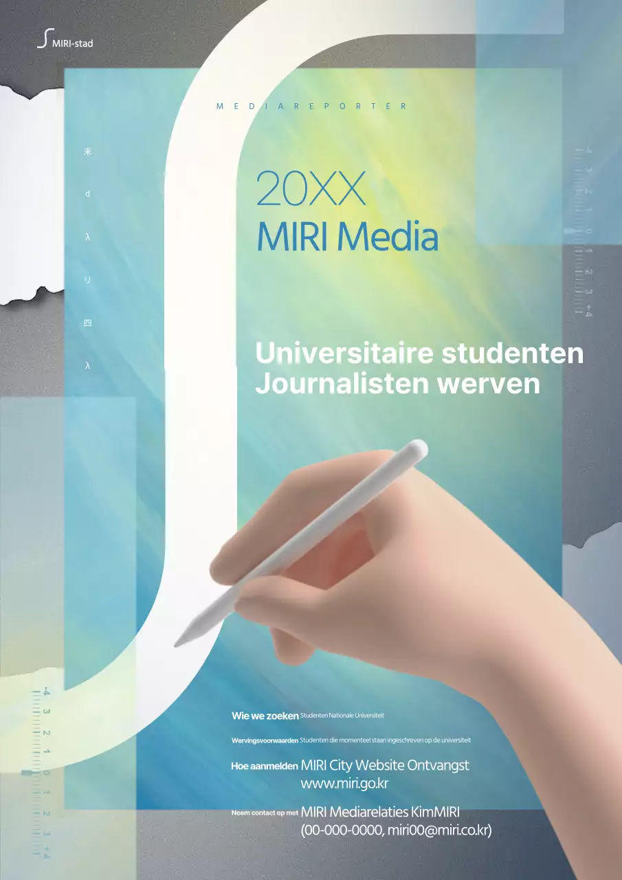 Het geometrische grijs en blauw van het universitaire perskorps promoten