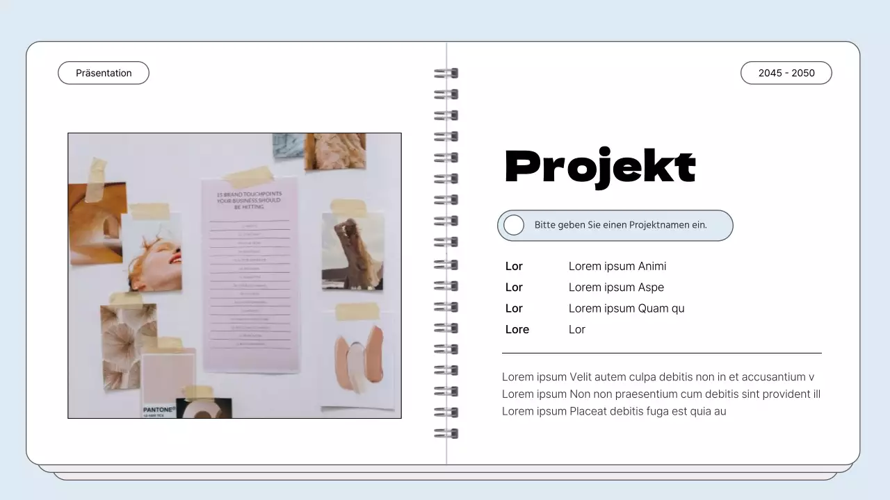 Schlichte Zettelkastenmappe in Hellblau