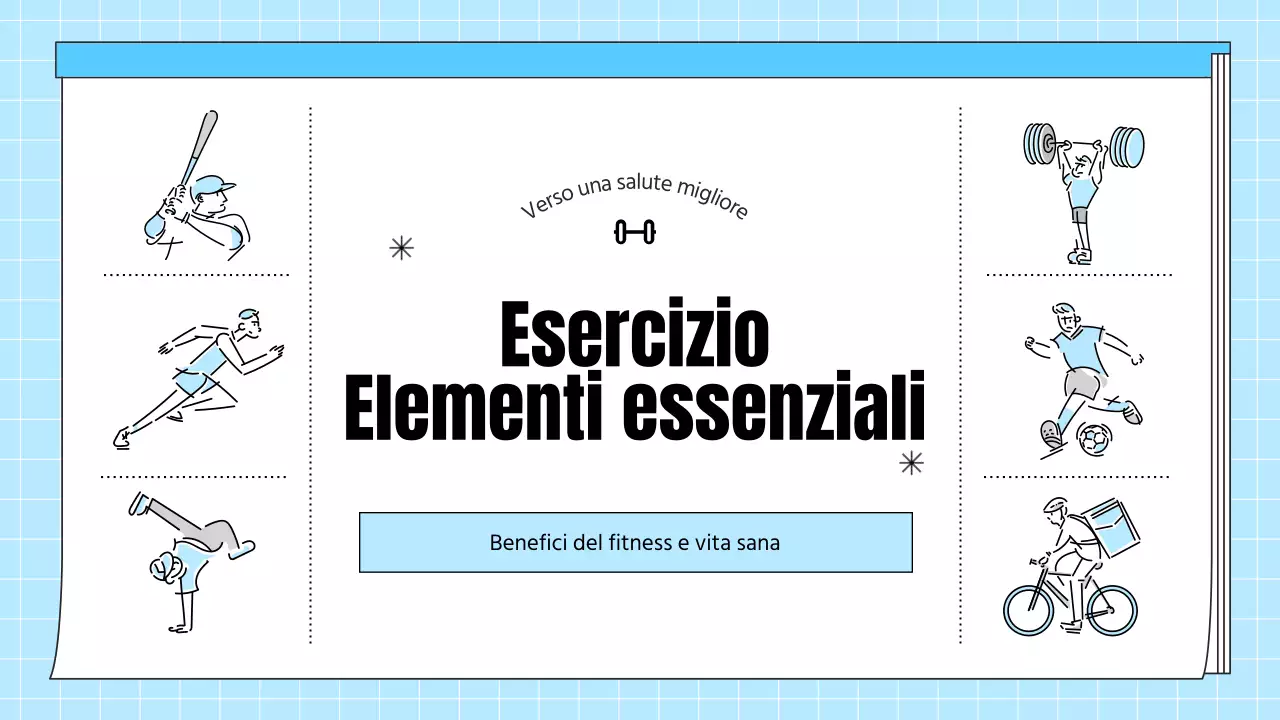 Materiale educativo per la salute di colore azzurro, semplice per l'esercizio fisico