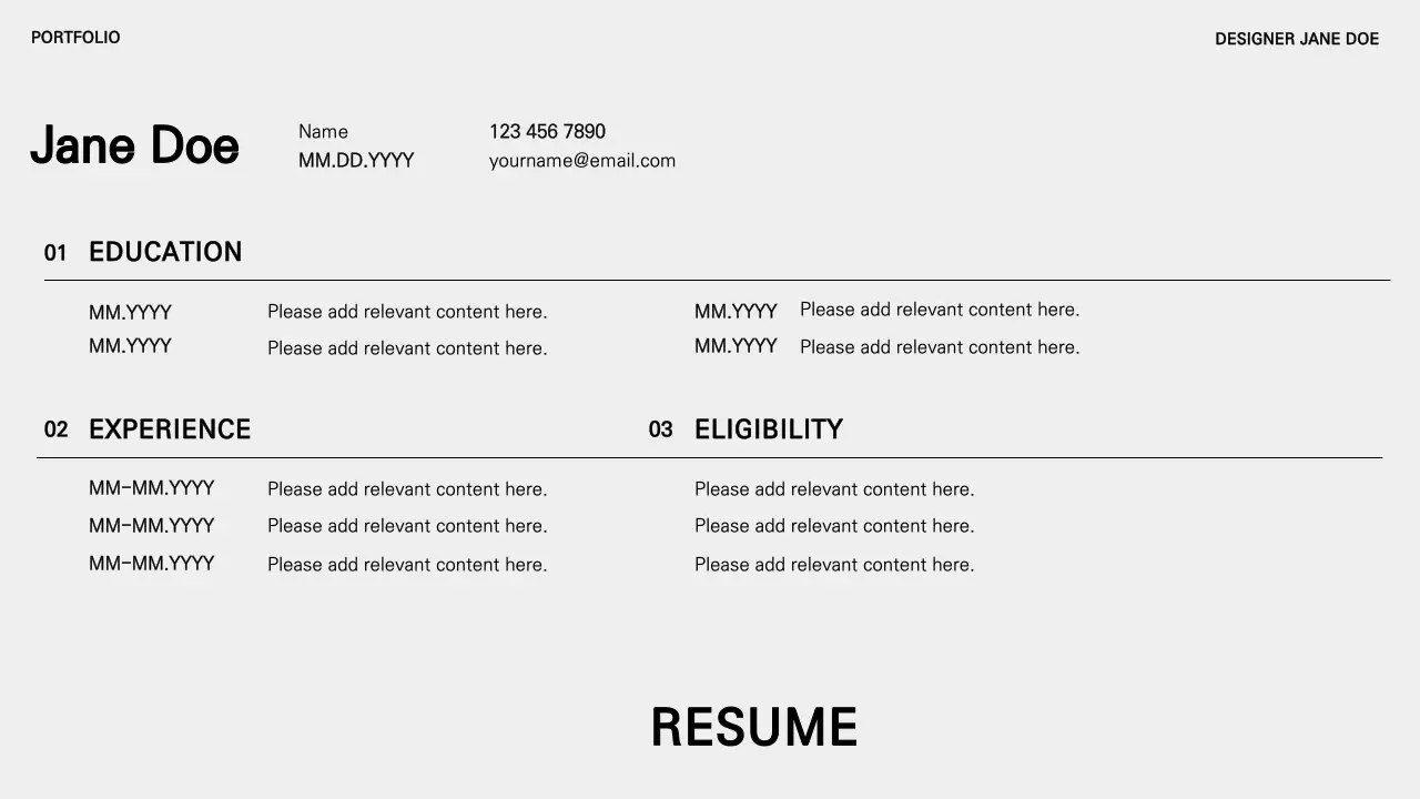 Presentasi Resume Portofolio Modern Putih