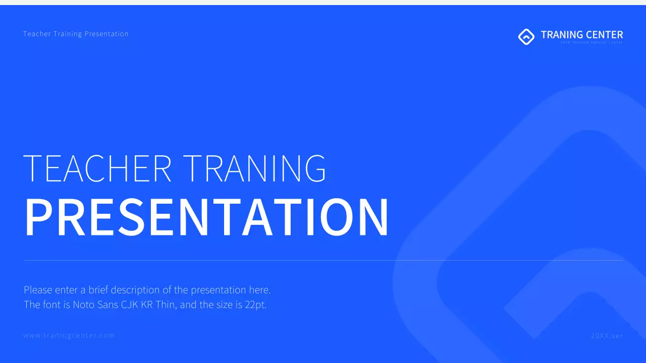 Blue Professional Teacher Guide Presentation