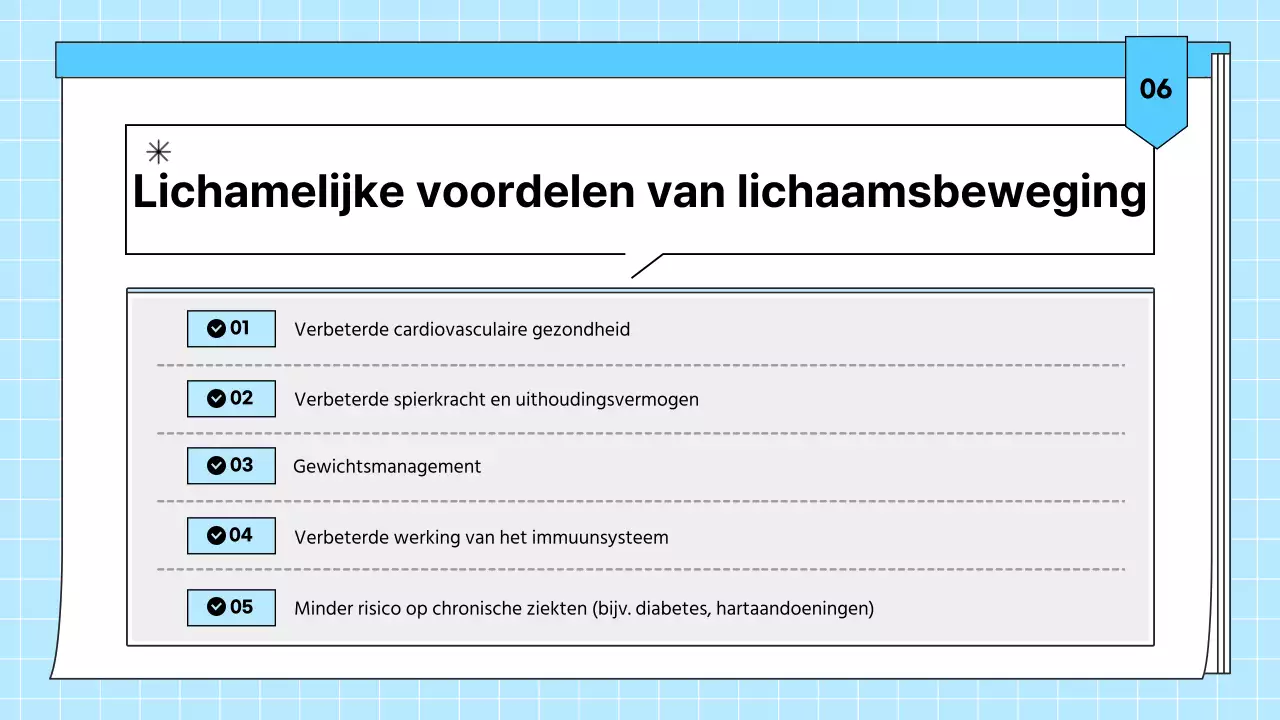 Lichtblauw eenvoudig oefenmateriaal voor gezondheidsvoorlichting