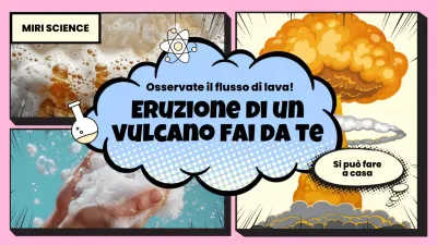 Creare bolle vulcaniche a casa con macchie di blu e rosa Esperimento scientifico spiegato