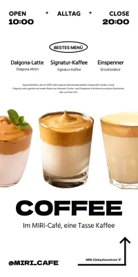 Bewerben Sie Ihr Café-Menü in einem modernen Stil