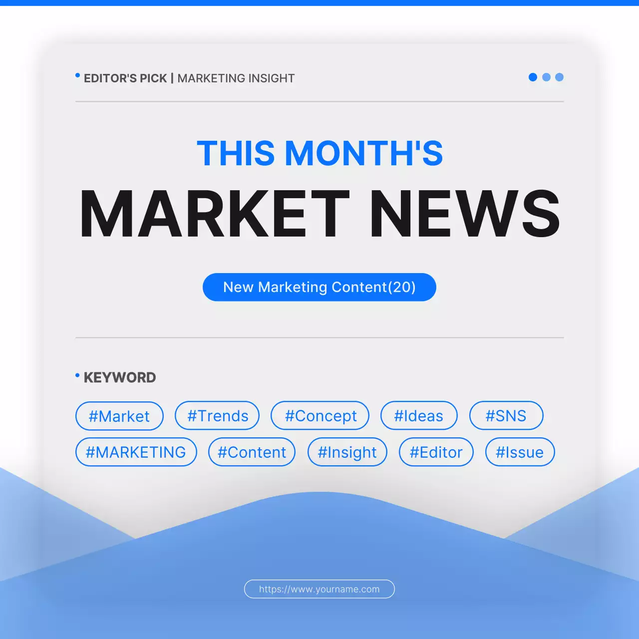 Blue Modern Market Newsletter Social Media Post