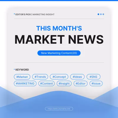 Blue Modern Market Newsletter Social Media Post