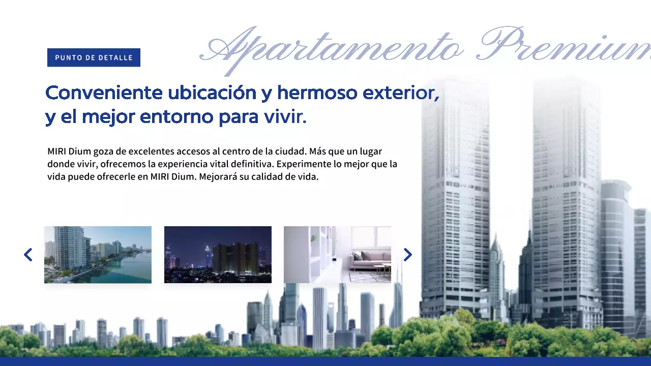 Moderno apartamento en venta en blanco y azul marino