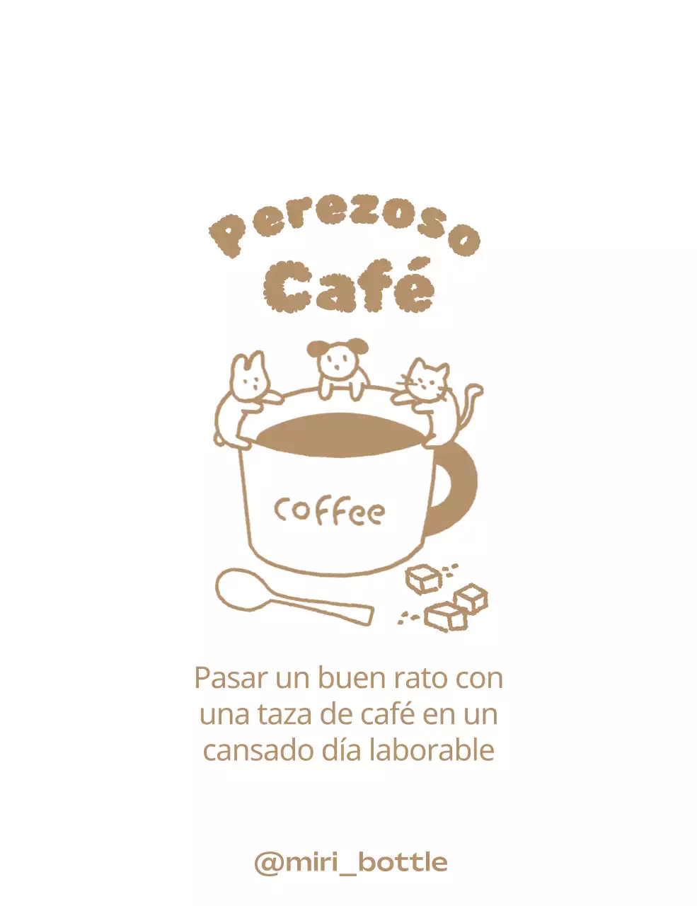 Taza de café doodle concepto con animales lindos