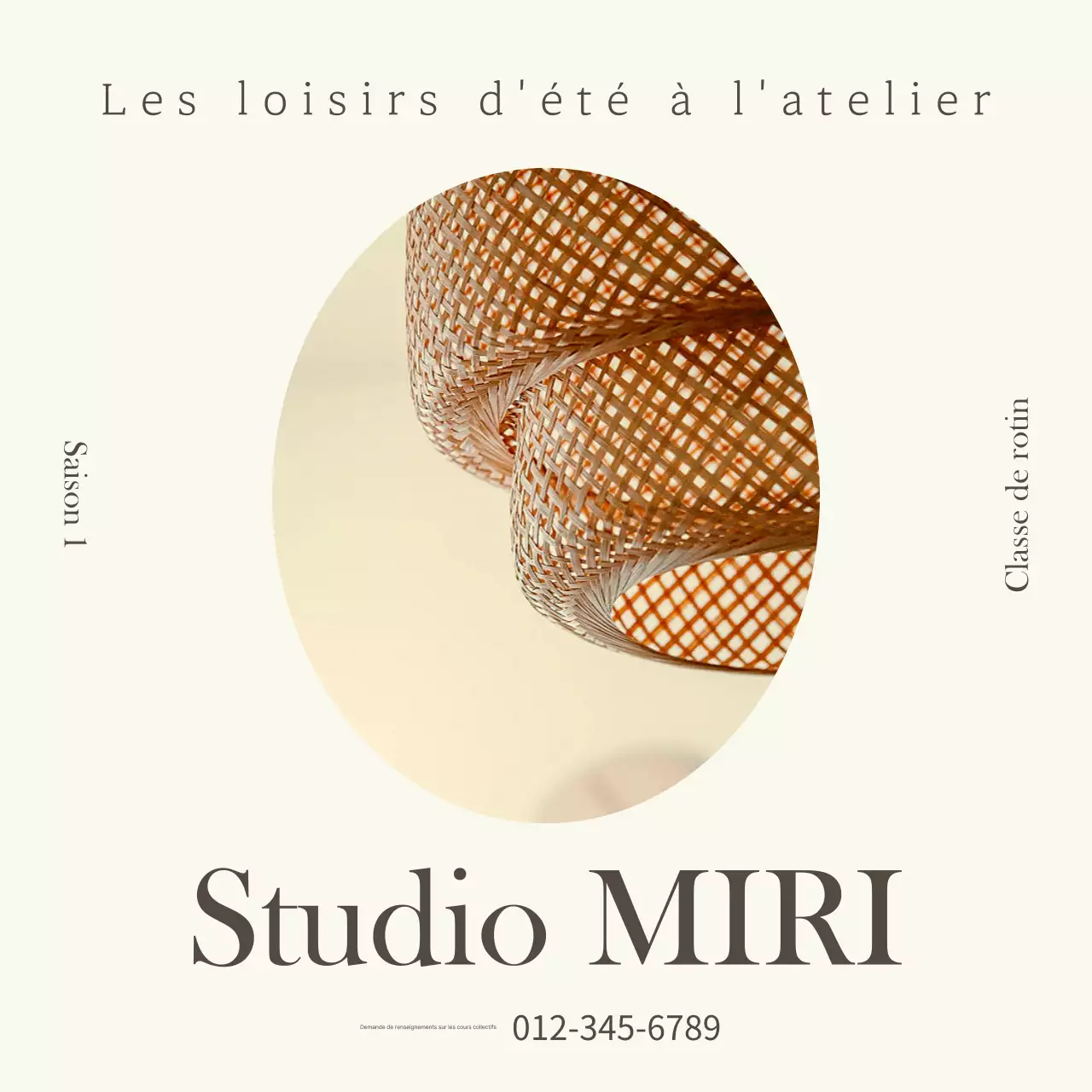 Annonce d'un cours luxueux d'une journée sur l'ivoire et le marron