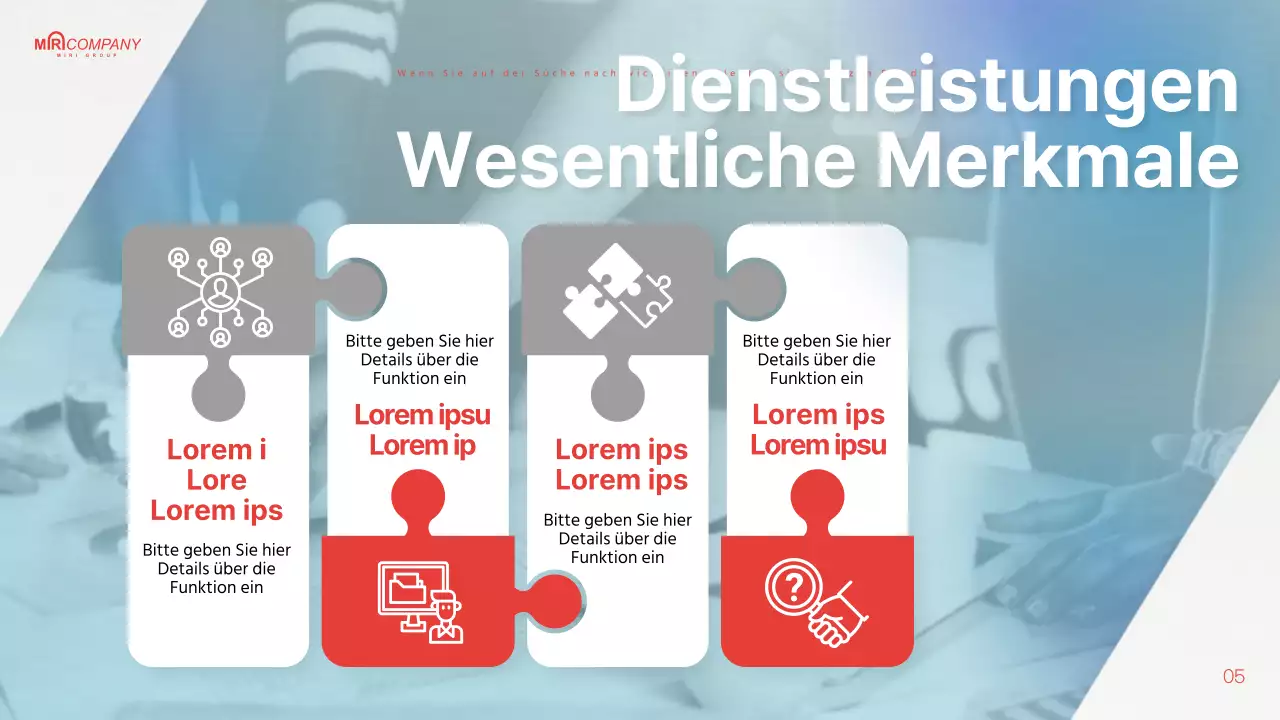 Hellblau und rot hervorgehobener Headhunting-Vorschlag