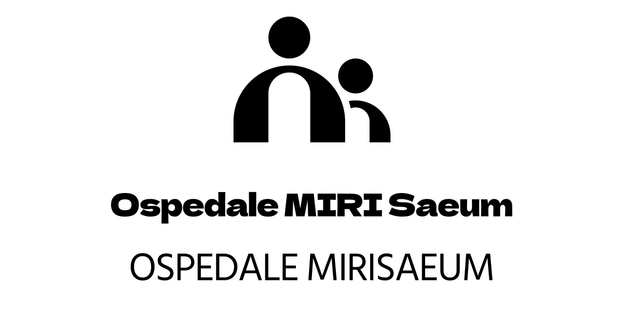 Logo ospedaliero con un concetto di illustrazione semplice