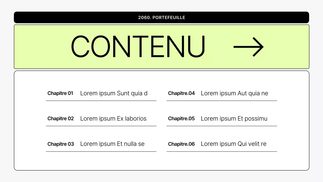 Portefeuille imprimable simple en gris et vert lime