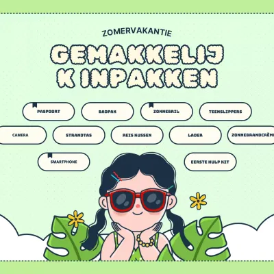 Een bericht over je voorbereiden op je zomervakantie in chartreuse en geel