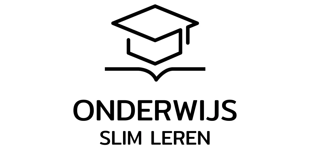 Slim leren met een bachelorpet en boekillustratie-logo
