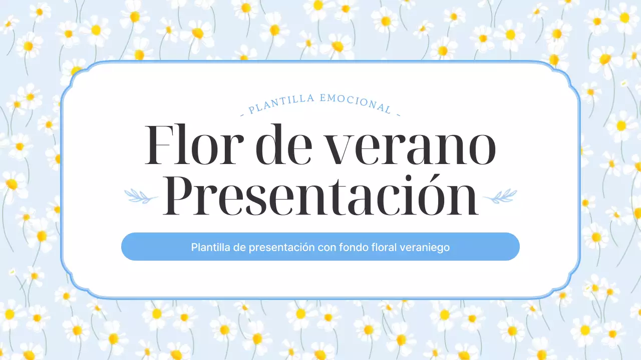 Sencillas flores de verano en presentación azul claro y amarillo