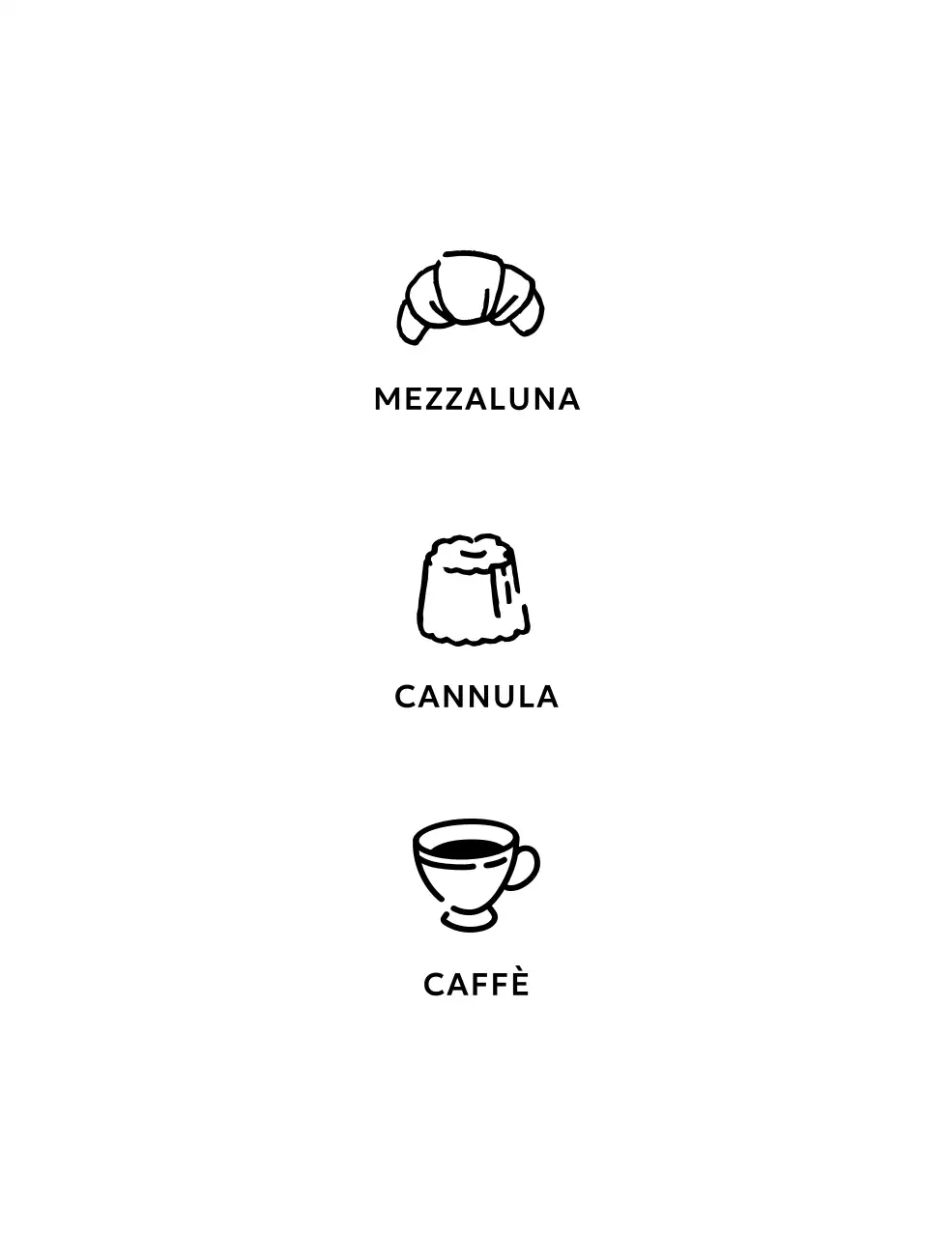 Merchandising del caffè con layout di testo e illustrazioni di dessert