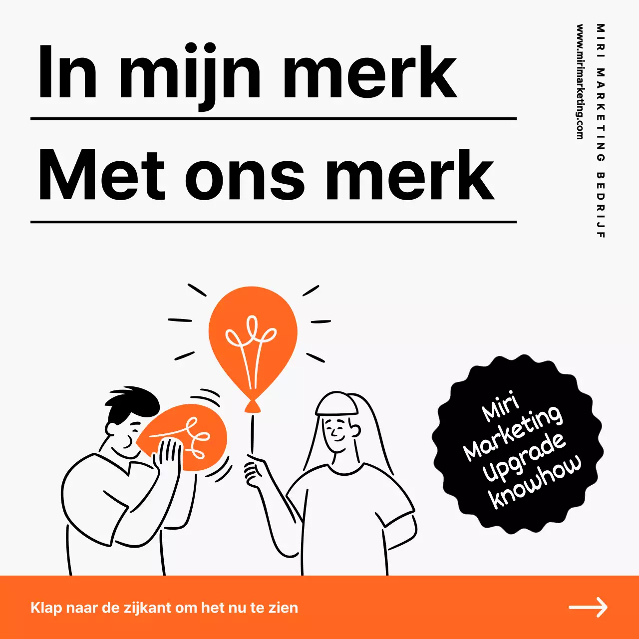 Promoot je marketingadvies in oranje en zwart