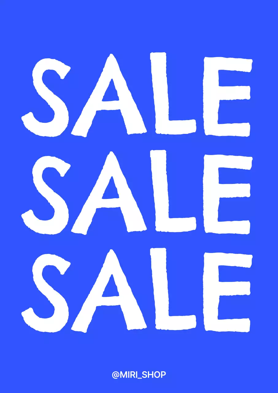 A three-dimensional poster for a sale with cool colors