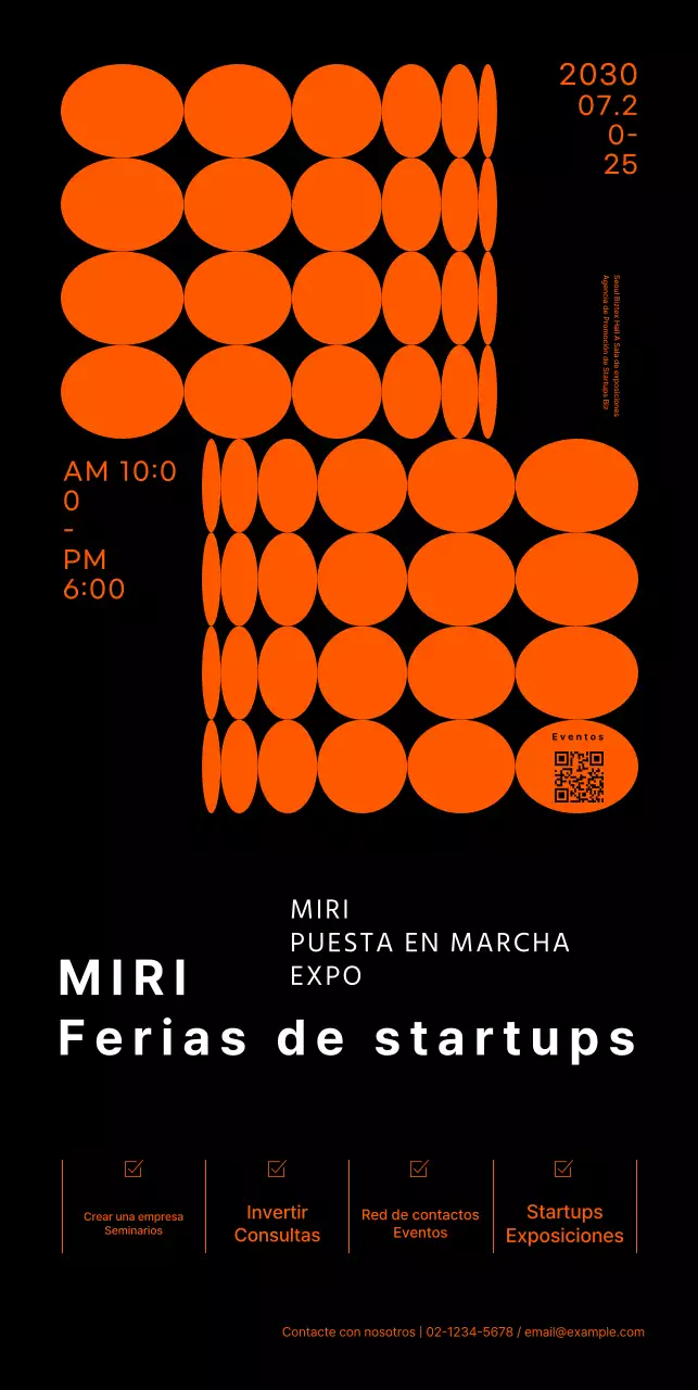 Banner de feria de startups con gráficos de formas de neón