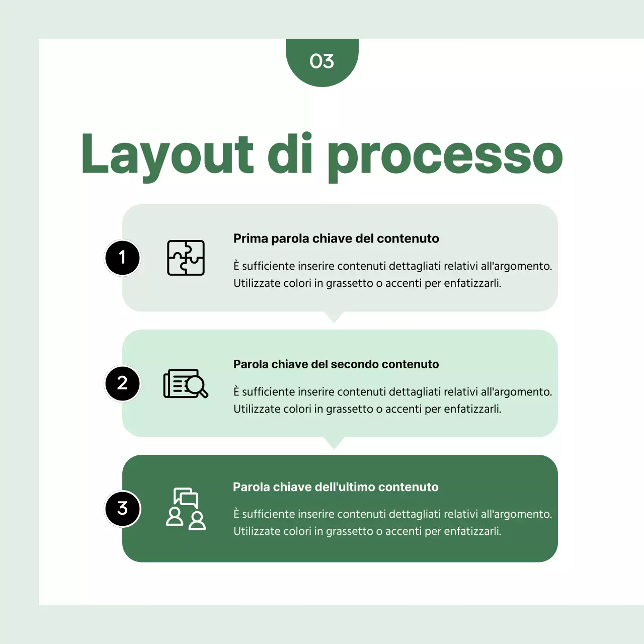 Un semplice messaggio commerciale in verde e bianco
