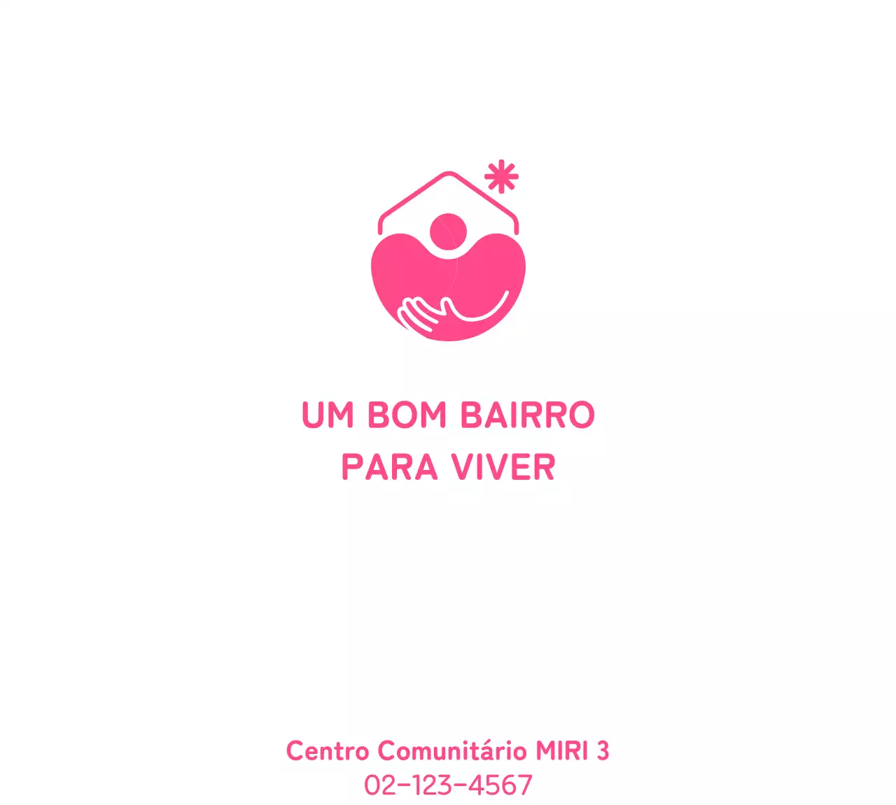 Logótipo do centro de bem-estar com ilustração de abraços