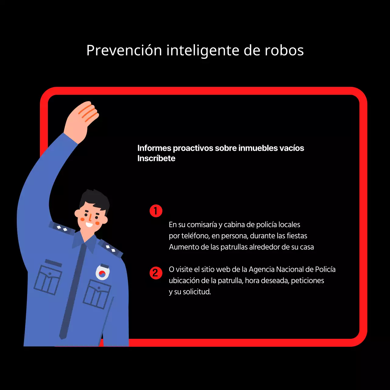 Consejos de seguridad contra robos en vacaciones resaltados en rojo y negro