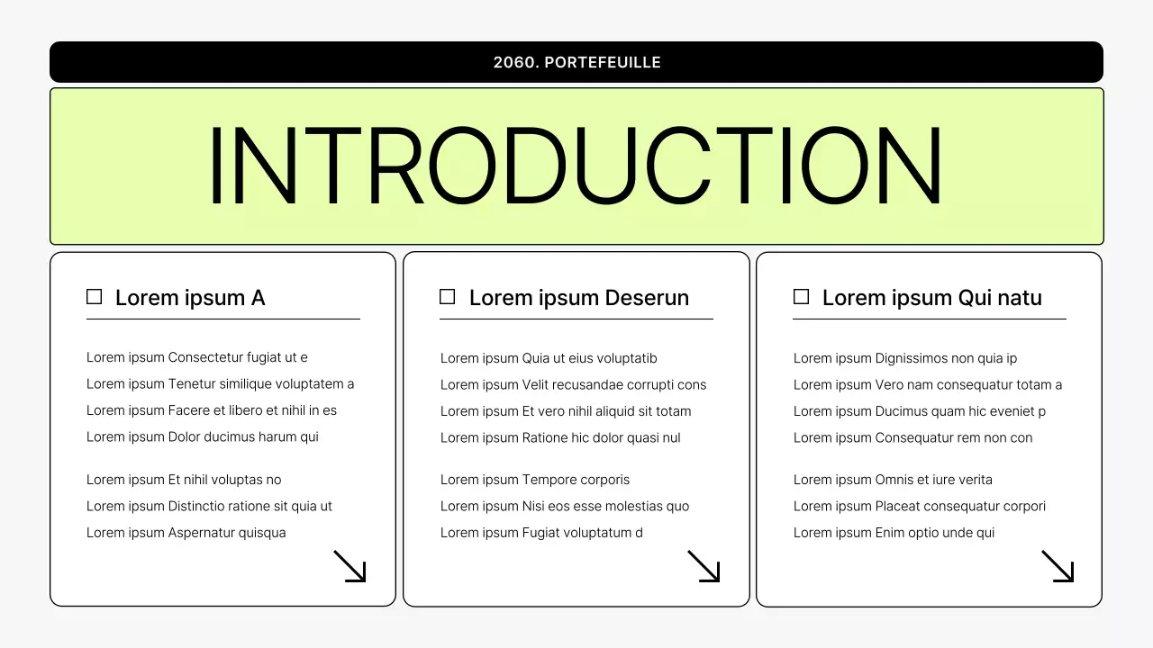 Portefeuille imprimable simple en gris et vert lime