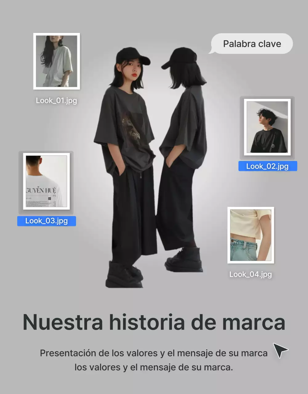 Promocione su página de introducción en un centro comercial de moda en gris y azul claro
