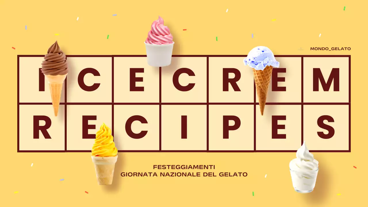 Ricetta del gelato moderno giallo e marrone spiegata