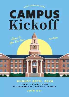 Blue Classic Campus Event Invitation Poster