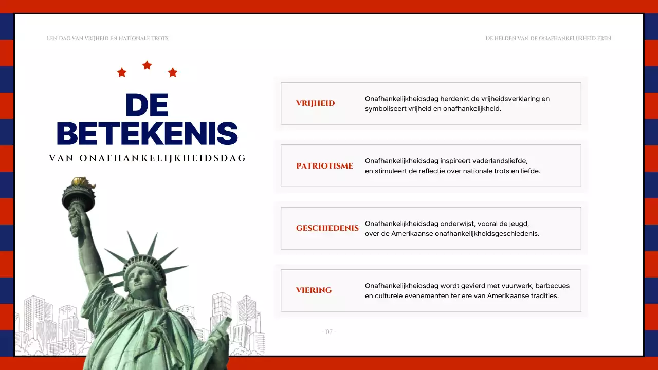 Moderne 4 juli middelen in rood en marineblauw