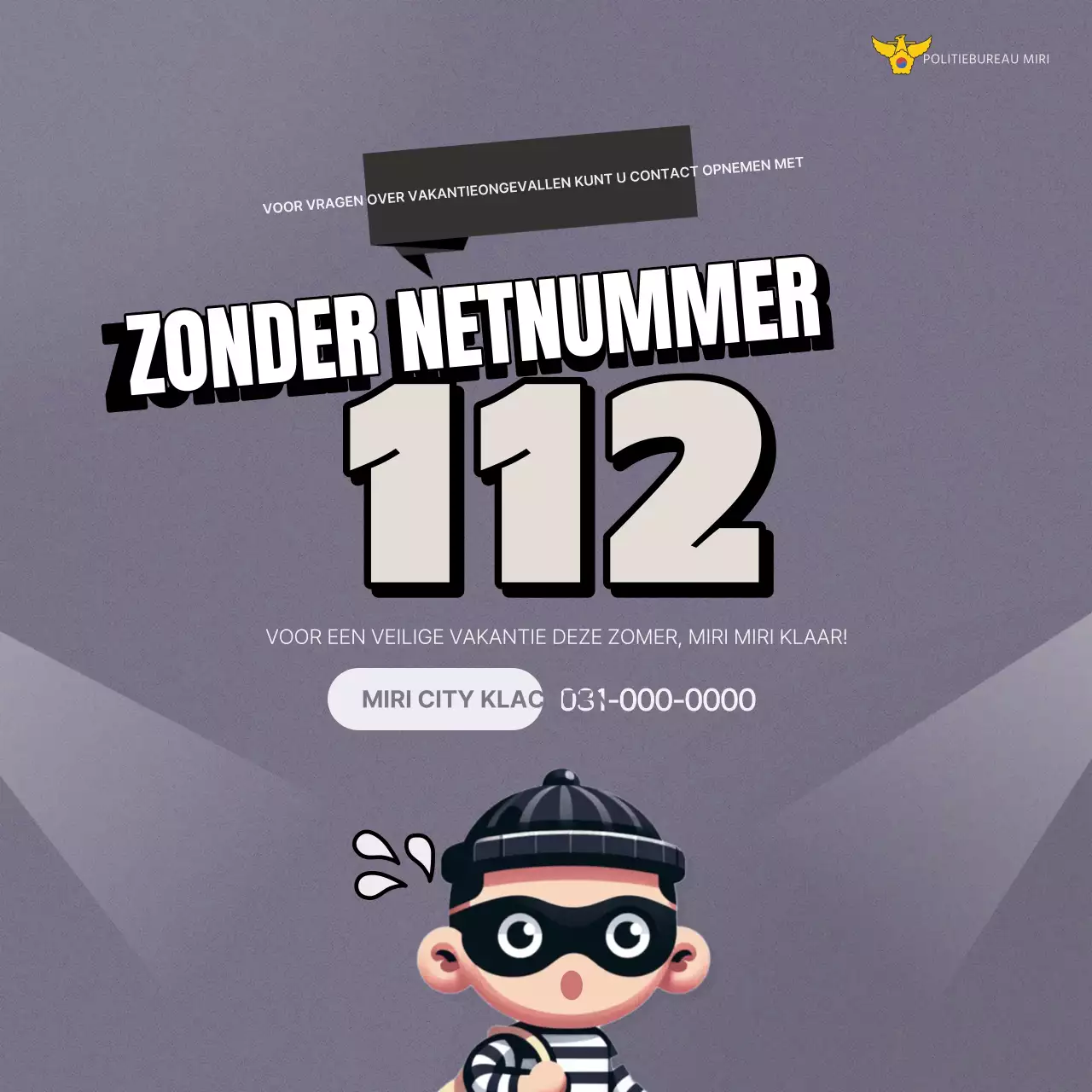 Een trendy veiligheidscampagne tegen vakantiediefstal in beige en grijs