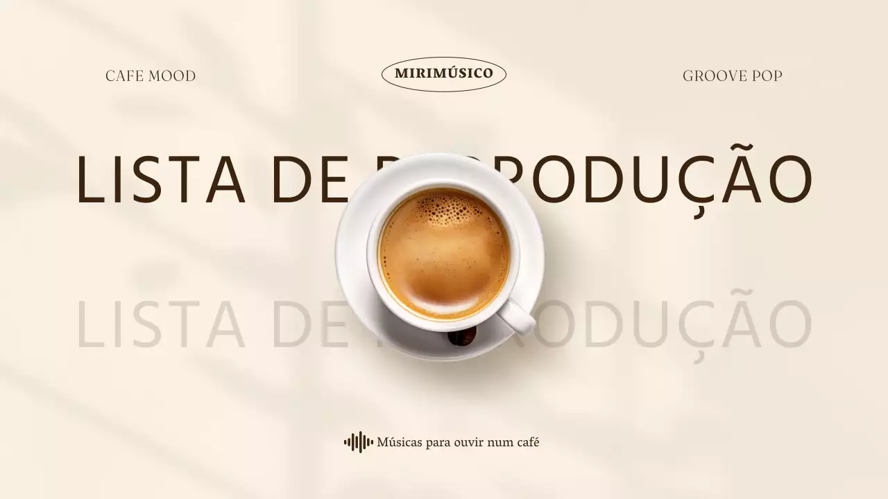 Capa para lista de reprodução simples inspirada num café em bege e castanho