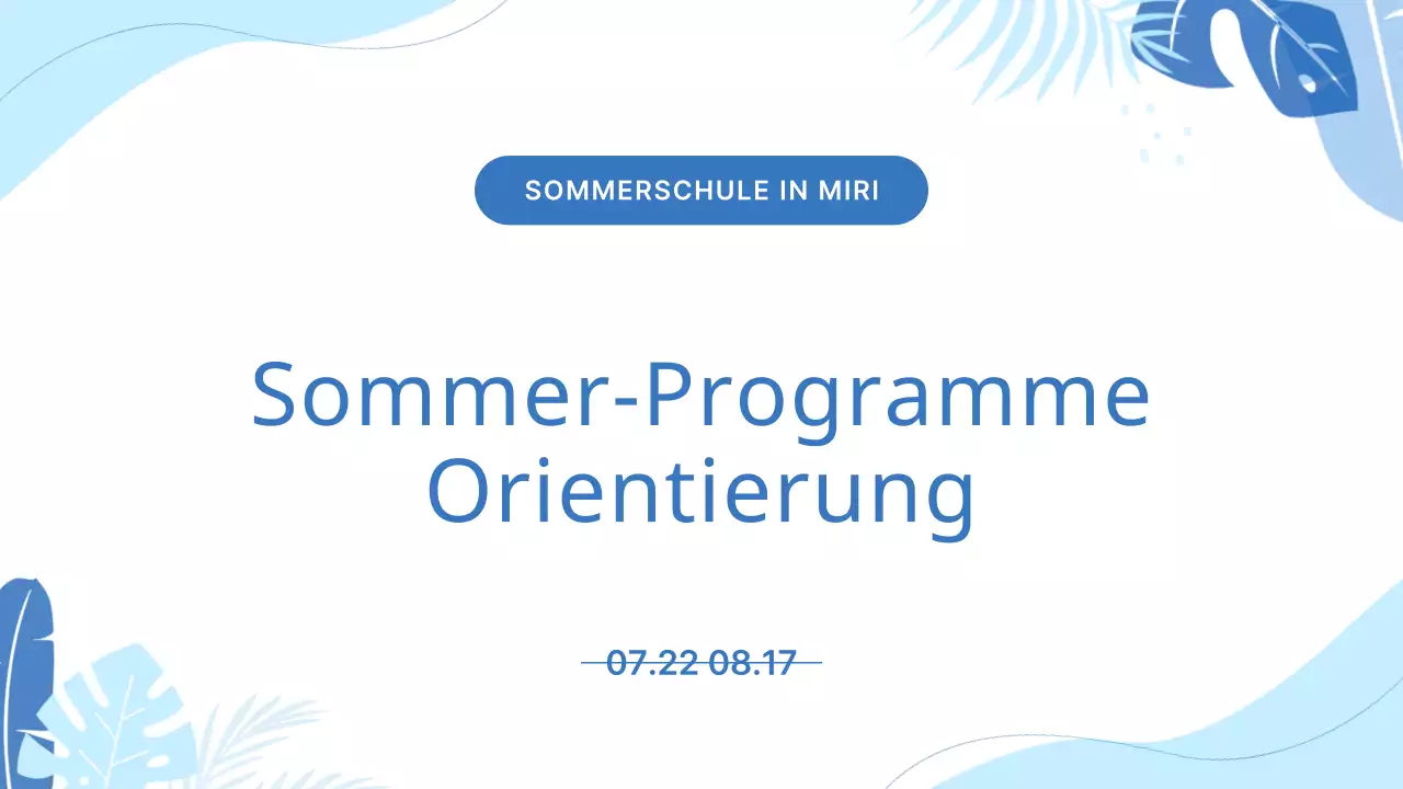 Werben Sie mit hellblauen geometrischen Mustern für Schulferienangebote