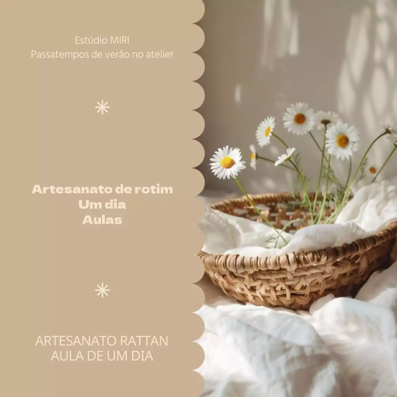 Um guia para o artesanato em rotim em castanho e marfim, um acessório de interior que está na moda no verão Uma aula de um dia sobre artesanato em rotim
