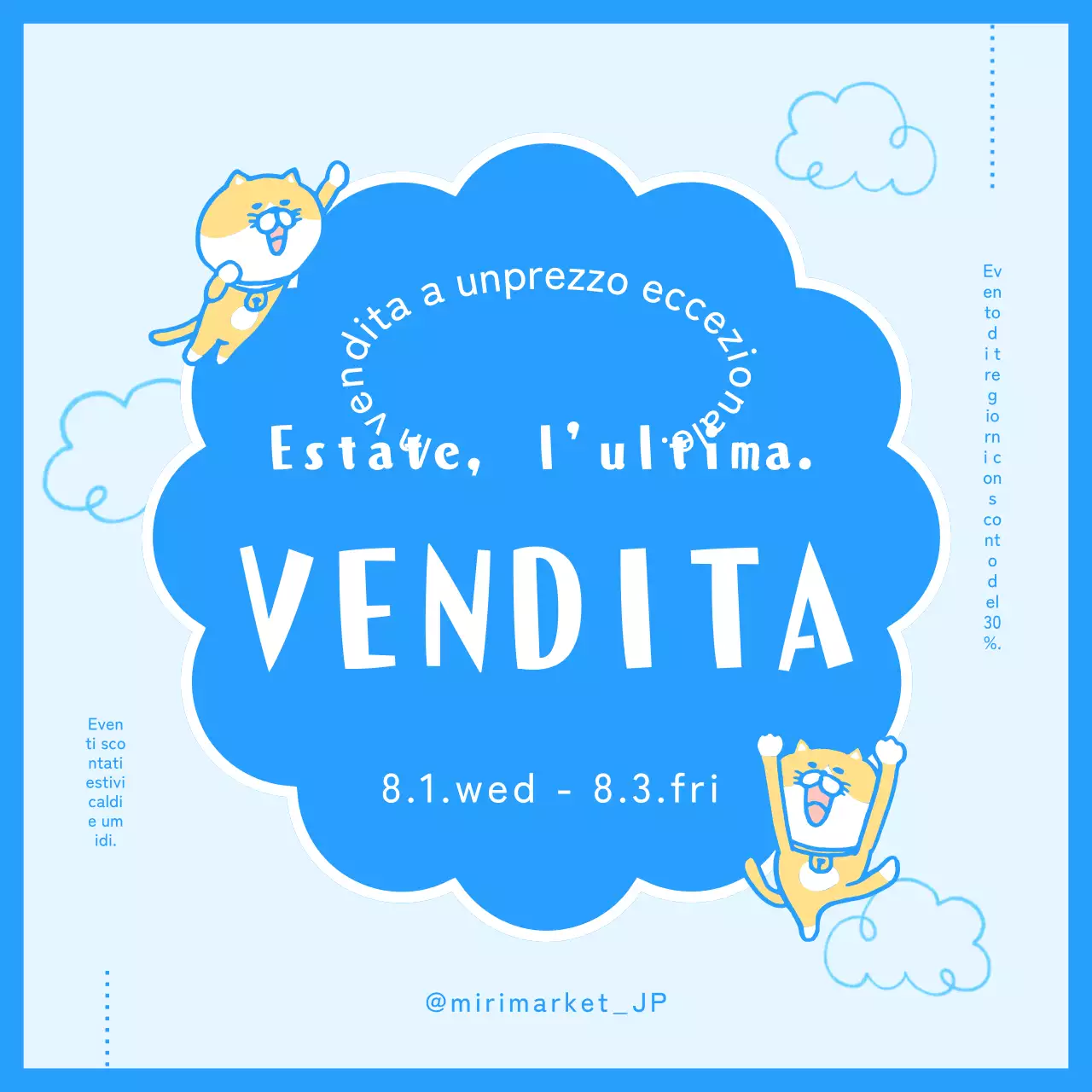 Una bella vendita estiva in azzurro e blu!