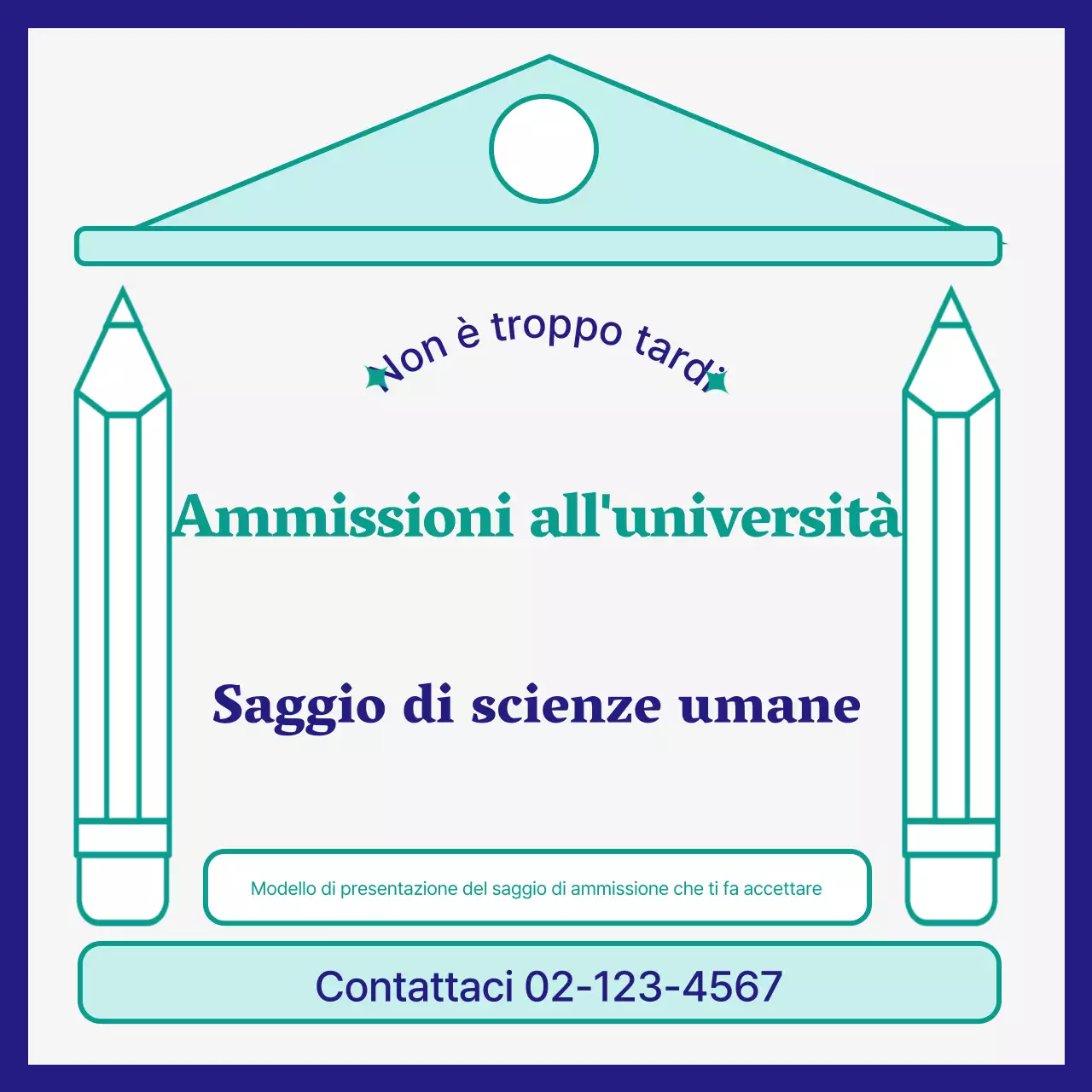 Saggio d'ingresso semplice verde e blu navy promozione scolastica