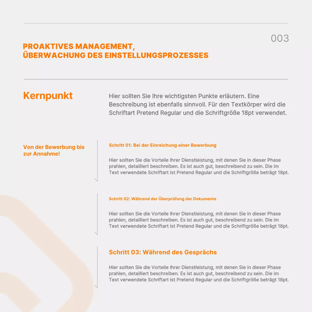 Förderung einer trendigen schwarz-orangenen Job-Matching-Plattform