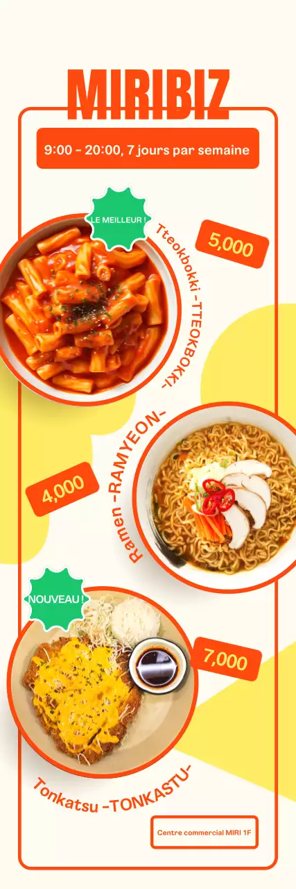 Faites la promotion de votre menu de bistrot sur un fond ivoire chaleureux.