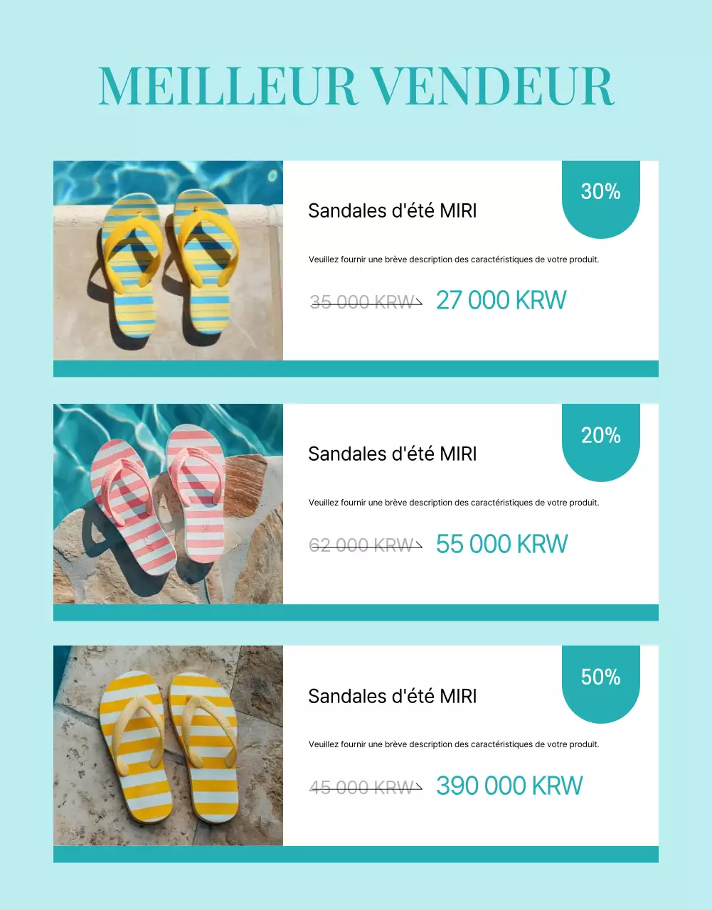 Promouvoir des chaussures d'été tendance en bleu clair