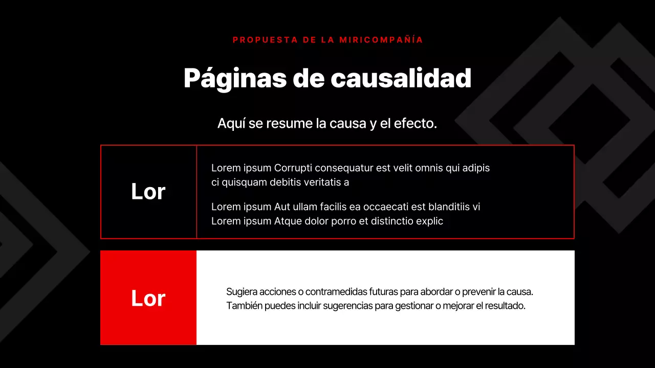 Presentación corporativa sencilla en rojo y negro